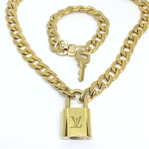 lv chain necklace with lock|louis vuitton monogram necklace.